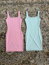 Baby Pink Stretch Body-con Double Lined Sleeveless Dress M Medium 1 Dress