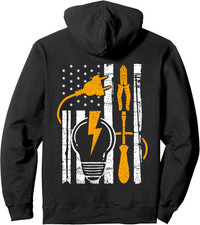 Electric Tools Lineman USA Flag American Electricians Pullover Hoodie