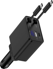 5-in-1 Zigarettenanzünder USB C § iPhone , Kfz-Ladegerät Einziehbares Auto