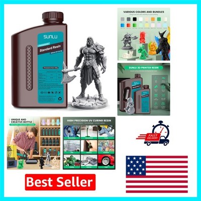 Fast-Curing 3D Printer Resin, Dark Grey 1KG - High Precision & Low Shrinkage