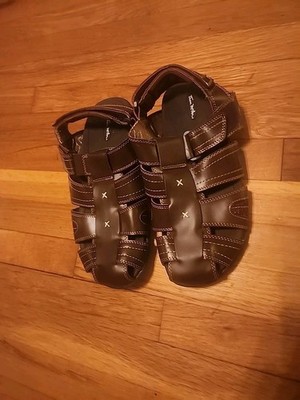 Thom McAn Sandals Mens 11 Chase Fisherman Brown Leather Closed Toe Comfort