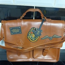 Harry Potter Hogwarts Satchel Messenger Bag Primark Brown Leather 