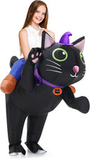 Inflatable Costume Cat for Kids Ride on Cat Blow up Costumes,Funny Halloween Ani