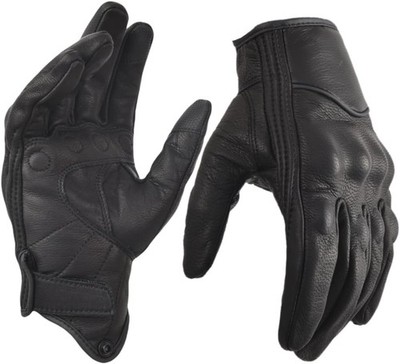Motorcycle Gloves for Men Touchscreen Full Finger Leather XX-Large, Black 