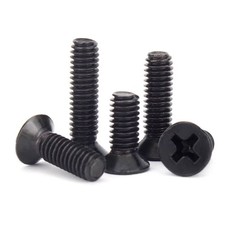 200Pc Black Carbon Steel Oxide Phillips Countersunk Flat Head Screws Bolts M2-M5