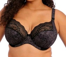 Elomi Lucie Stretch Unlined Plunge Balconette Bra 4490 Black Size 38G.