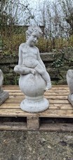 Classical Cherub Concrete Stone Statue Sitting On A Sphere Garden 🏴󠁧󠁢󠁷󠁬󠁳󠁿