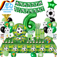 Fussball Geburtstag Deko 6 Jahre, Fussball Partygeschirr Set, Geburtstagsdeko 6