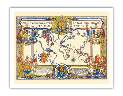 The Commonwealth of Nations - Vintage Pictorial Map by AC Webb 1937