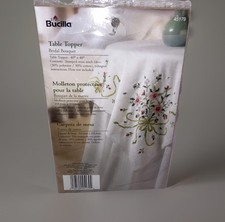 Bucilla Cross Stitch Table Topper Bridal Bouquet 45179 New No Floss 40x40