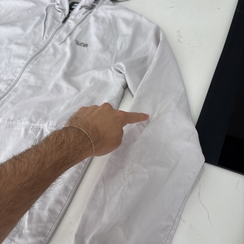 Giacca a vento uomo Quicksilver leggera con cappuccio tasca impacchettabile grigio taglia M - Foto 7 di 12