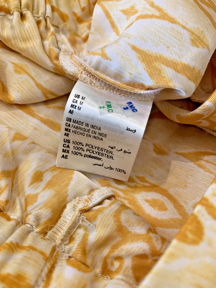 Pantalones INC International Concepts Talla M Amarillo Boho Ikat Flujo Geométrico Foto 4 de 4