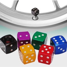 4pcs Aluminum Dice Tire Valve Stem Caps Dustproof Car Truck Bike Wheel Cover