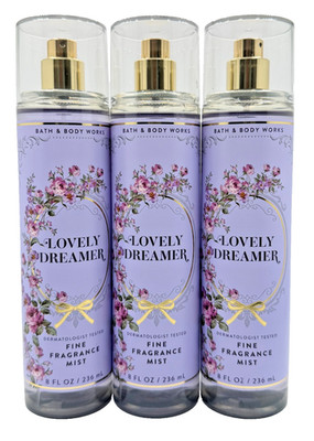 NEW Bath & Body Works Lot of 3 Bottles Lovely Dreamer Fragrance Mist Spray 8 oz