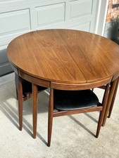 Mid 20th Century Danish Teak Hans Olsen for Frem Rojle Table and 4 Chairs Set