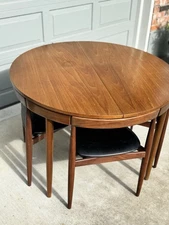Mid 20th Century Danish Teak Hans Olsen for Frem Rojle Table and Chairs Set