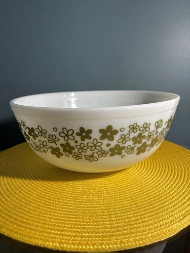 Vintage Pyrex Spring Blossom Crazy Daisy Mixing Bowl 4qt Style 404 X Condition