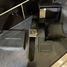 Men’s Black Analog Watch, French Connection, New In Box. Roman numerals. FC08AV
