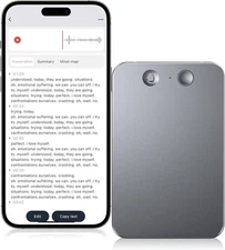 AI Voice Recorder,64GB Note Voice Recorder with Transcribe,Mind Mapping & AI Su