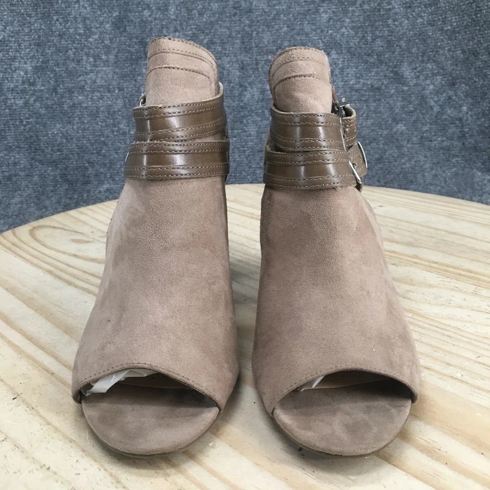 Liz Claiborne Botas Mujer 9 M Genesis Botines Tacones Taupe Cremallera Hebilla Foto 4 de 4