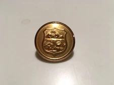 POLICE BUTTON EMBOSSED WITH STATE OF OHIO SEAL, GOLD PLATED, 1"
