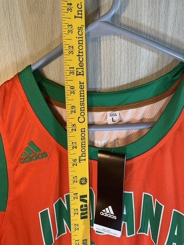 Indiana Elite AAU B-Ball Adidas Large Men's Jersey Tank Top Orange Green New - Picture 4 of 9