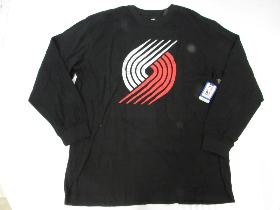 New Portland Trail Blazers Mens Sizes 2XL-3XL-4XL-5XL-Tall Black Majestic Shirt - Image 4 of 4