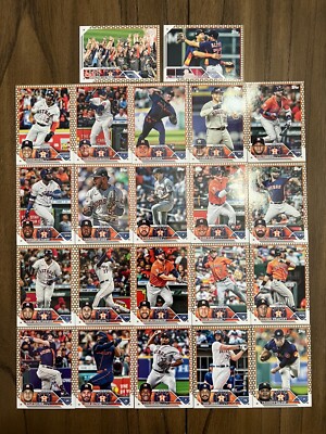 Houston Astros Team Set/Lot of 22 GOLD STAR PARALLEL SET Series 1 & 2 2023 Topps
