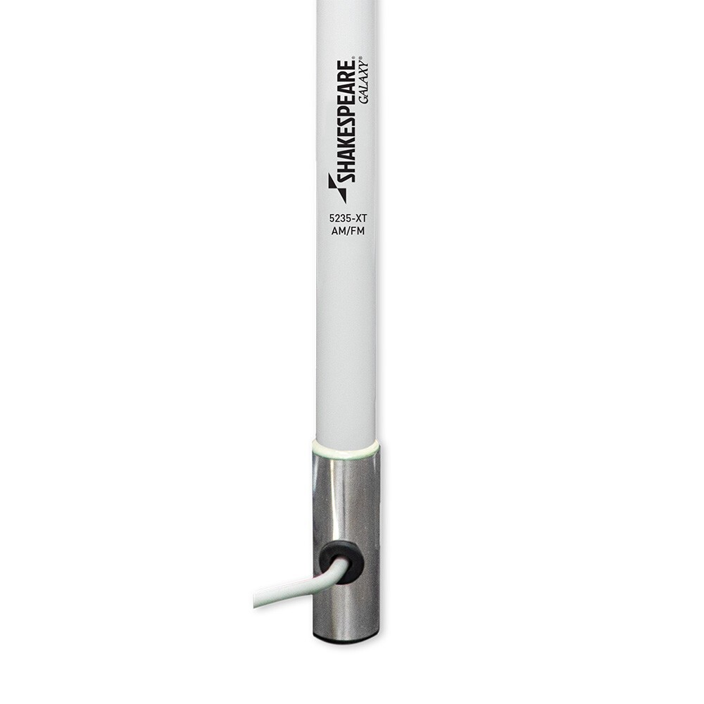 Shakespeare Galaxy 5235-XT 8ft AM/FM Band Boat Stereo/Radio Marine Antenna White