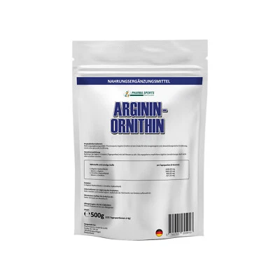 PHARMASPORTS Pures L-Arginin & L-Ornithin - Aminosäuren ohne Zusätze (500 g Pulver)