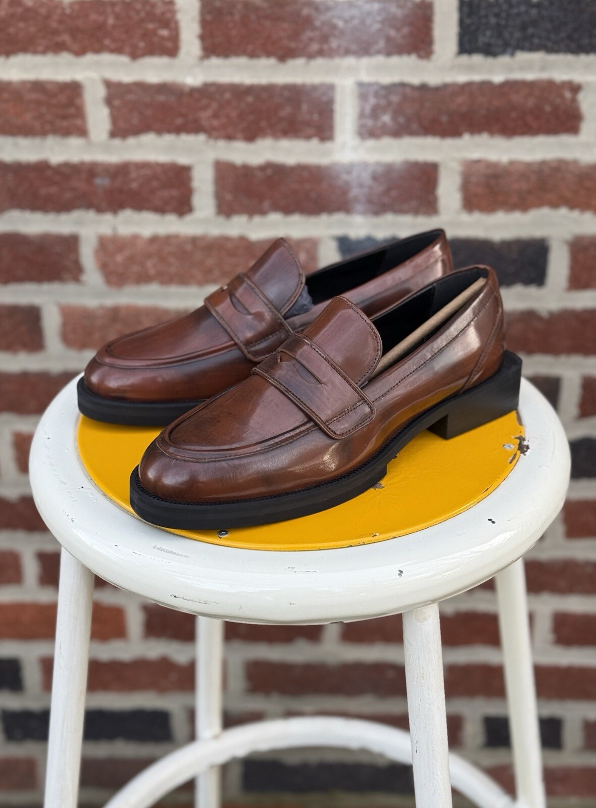 Charles David Delusion Platform Brown Leather Loafers Unisex