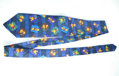 Too Much Honey Mens Necktie Licensed Disney Winnie The Pooh Bear Blue Tie 58 in - Picture 2 of 8