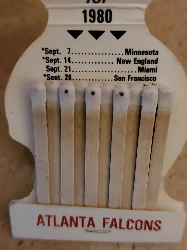 Vtg Atlanta Falcons 1980 Schedule Matchbook Republic Airlines NFL Football Mint! - Image 4 of 4