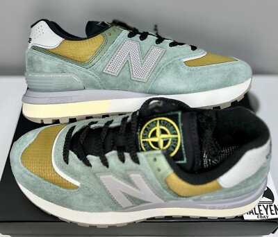 Size 6.5 - Stone Island x New Balance 574 Legacy Light Green for