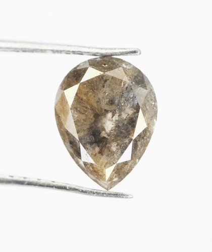 1.52 Ct Natural Loose Diamond, Pear diamond, Salt and Pepper diamond for Ring - Picture 8 of 12