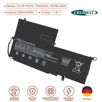  Akku Für HP PK03XL HSTNN-DB6S 789116-005 Spectre Pro x360 G1 G2 Convertible PC