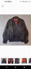Red Fox Black Nylon Bomber Jacket Ladies 3x Red Quilted Lining Arm Pockets