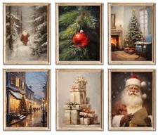 Christmas Canvas Wall Art Christmas Pictures Wall Decor Christmas Poster Wint...