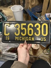 REPAINTED 1935 Michigan license plate C 35630