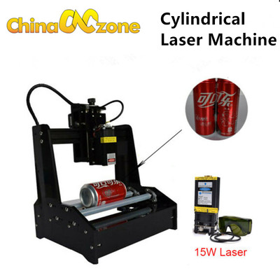 Cylindrical Laser Machine Engraving Cans Engraver Printer with 15W Laser Module