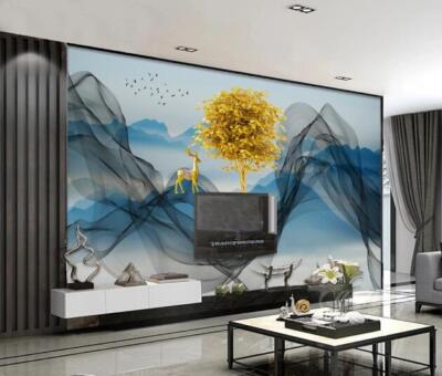 3D Goldenes Baum Kitz ZHUC4678 Tapete Wandbild Fototapete Abnehmbarer Ann