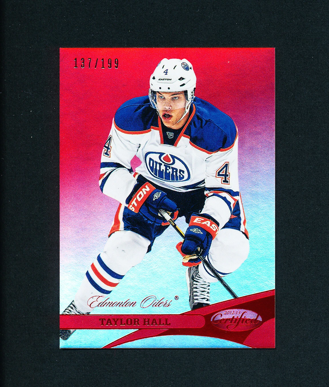 2012 CERTIFIED HOCKEY TAYLOR HALL oilers MIRROR RED /199