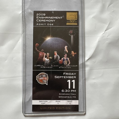 2009 Basketball Hall Of Fame Enshrinement Ceremony Ticket Jordan Stockton