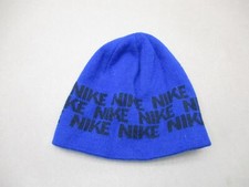 Nike One Size 8-20 Boys Blue/Black Knitted Beanie Hat 4K