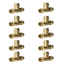 10 Pack XFITTING 1/2" Press Tee, NSF Certified, Lead Free Brass, Propress Tee