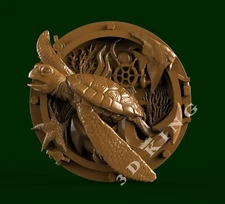 3D STL Model THE TURTLE for CNC Router Aspire Artcam 3D Print Carving Engraver