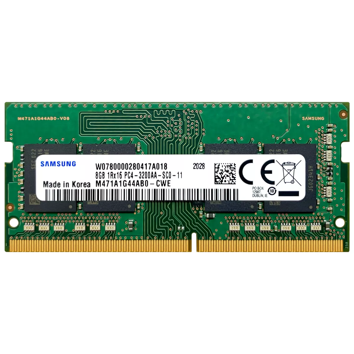 Samsung 8GB DDR4 3200 MHz PC4-25600 SODIMM Laptop Memory RAM  (M471A1G44AB0-CWE)