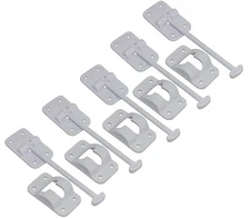 5 sets - 6" T-Style Door Catch Latch Holder RV Camper Trailer Cargo Hatch White