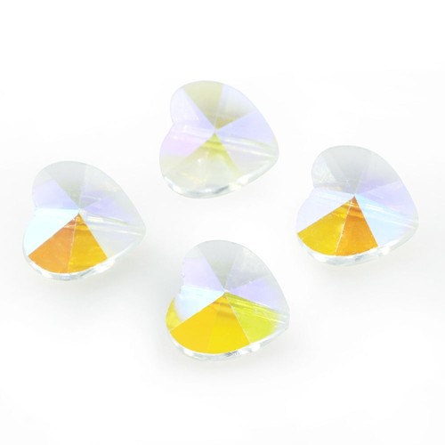Austrian Crystal Heart Pendant - Vertical Hole Glass Beads Jewelry Making Charms - Picture 3 of 30