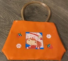 Strawberry Shortcake 8.5 X 6 Orange Plastic Purse Bag W Plastic Handle 1980  s EC